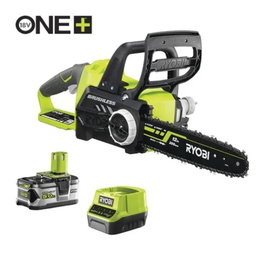 Ryobi RCS18X3050F Motosierra sin Escobillas ONE+ 18V con Espada de 30 cm, Batería de 5,0 Ah y Cargador